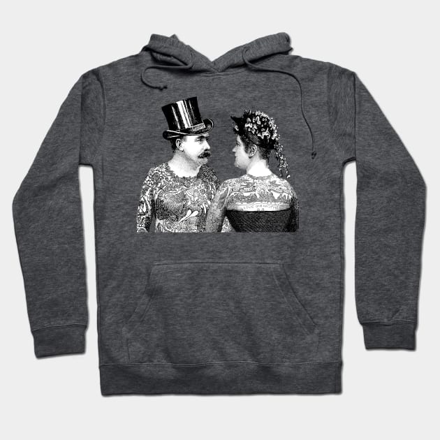 Tattooed Victorian Lovers Hoodie by Eclectic At Heart